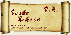 Vesko Mikšić vizit kartica